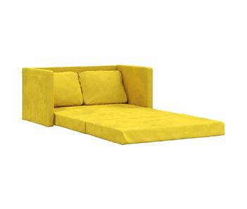 Vidaxl sofá cama suelo 2 en 1 terciopelo amarillo oscuro 122x204x55 cm