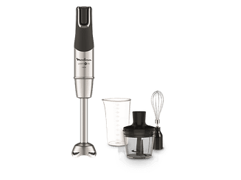 Batidora de mano - Moulinex Powelix Life DD953D, 3 en 1, 1200 W, Tecnología Powelix, 4 Cuchillas, Velocidad Gradual, Acces. Incluidos, Acero Inox.