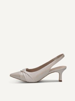CAPRICE sling pumps, white, made of Leather with Queenie, Size 37