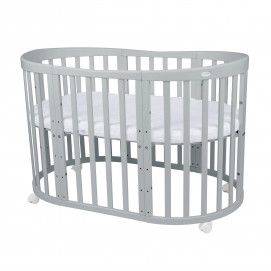 Cuna ovalada 7 en 1 con colchón Gray