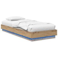 estructura de cama con led roble artisan 80 x 200 cm vidaxl