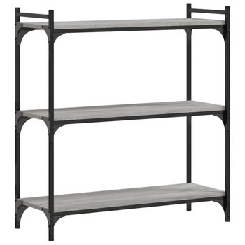 Estantería  librería 3 estantes madera gris sonoma 80x30x86 cm