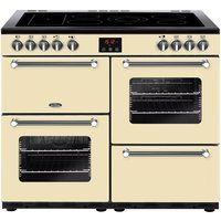belling kensington 100e electric ceramic range cooker - cream  chrome cream