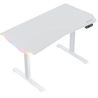 forgeon battleground mesa gaming regulable en altura con motor 140x70cm rgb blanca