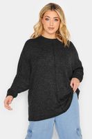 top gris antracita acanalado mujer curvy y tallas grandes yours