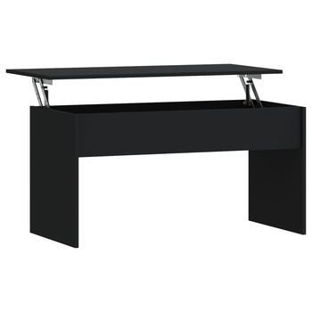 Mesa De Centro Madera De Ingeniería Negra 102x50,5x52,5 Cm Vidaxl
