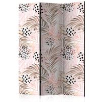 biombo - pink palm leaves room dividers