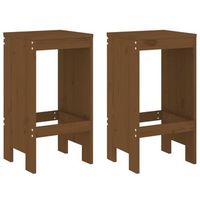 pack 2 uds taburete  reposapiess de cocina madera pino marron miel 40x36x75 cm