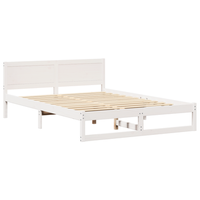 cama matrimonial  cama doble  estructura de cama blanca madera de pino 160 x 200 cm durable cfw55891