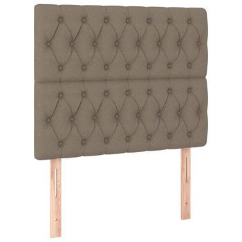 Juego De 2 Cabeceros Cama | Panel De Cabecera De Tela Gris Taupe 90x7x78/88 Cm