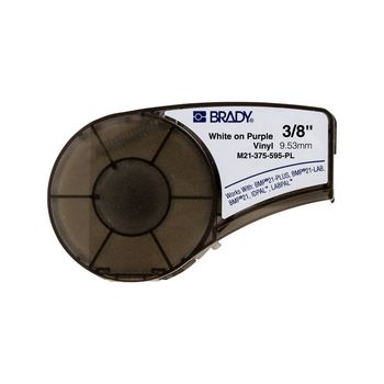 Brady M21-375-595-PL cinta de vinilo blanco sobre morado 9,53 mm x 6,40 m (original)