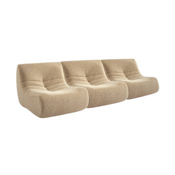 Sofá Envasado Al Vacío Modular De Tejido Efecto Alpaca, 3 Plazas,