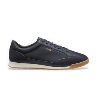 BOSS para hombre. 50568493 Zapatillas de piel Nitan Lowp marino (40), Plano, Cordones, Casual