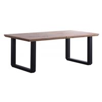 mesa de comedor extensible de roble y acero