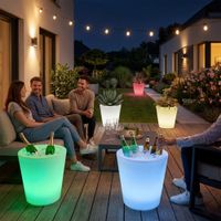 cilindro luminoso led 5 modos de luz mando a distancia blanco