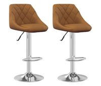 vidaxl taburete de cocina 2 unidades de terciopelo marron