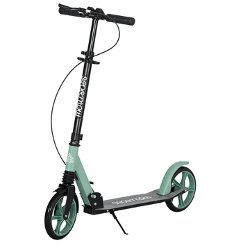 HOMCOM Patinete Plegable para Adultos y Niños de +14 Años Scooter con Manillar Ajustable 91,5x36,5x91-104 cm Verde   Aosom España