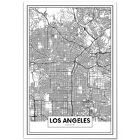 panorama cuadro metacrilato enmarcado mapa de ciudad los angeles 50x70 cm