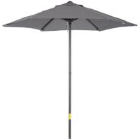 outsunny sombrilla para terraza con techo de ventilacion poste desmontable de aluminio para jardin patio gris oscuro   aosom espana