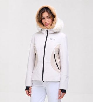 Colmar para mujer. 29000008E-1VC Chaqueta de esquí Yin & Yang con piel sintética blanco roto (46), Casual, Deportivo, Poliéster, Nieve