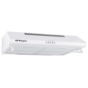 Orbegozo ST 07260 D BL Campana Extractora Estándar 60 cm Blanco – Doble Motor 2x60W, Extracción 328,1 m³/h, 3 Niveles de Potencia, Luz LED 2W y 2 Filtros de Aluminio Desmontables