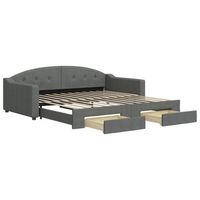 sofa cama nido con cajones tela gris oscuro 100x200 cm vidaxl