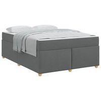 estructura de cama con colchon gris oscuro 140 x 200 cm tela