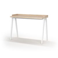 escritorio melamina y haya roble patas blanco 81x111x50