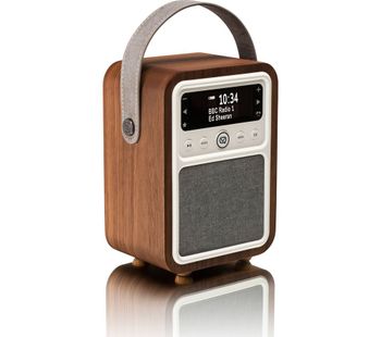 VQ Monty Portable DABﱓ Bluetooth Clock Retro Radio - Walnut