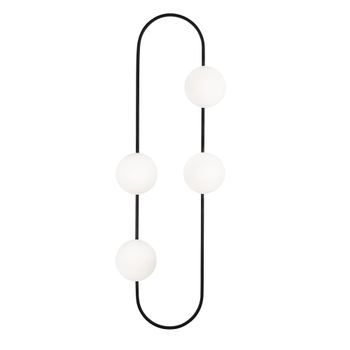 Lámpara De Pared Abaküs-4901 Blanco Negro Metal Vidrio 40x33x124 Cm