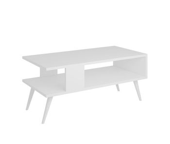 Mesa de centro lycksele aglomerado 40 x 90 x 45 cm blanco [en.casa]