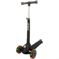 patinete 3 ruedas infantil plegable con ruedas luminosas 30x615x64-78 cm negro