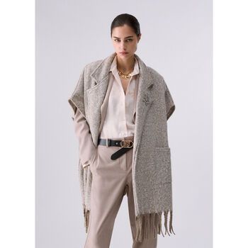 Liu Jo Abrigo Poncho largo jacquard para mujer