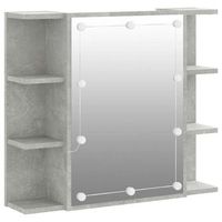 mueble con espejo y luces led gris hormigon 70x165x60 cm vidaxl