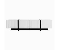 mueble tv 190 cm - 3 puertas 2 cajones - blanco y negro
