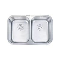 fregadero infiniton belcanto82c2 2 cubetas con desague y cestillo acero inoxidable satinado 90 cm