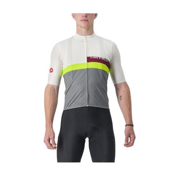 Maillot Castelli A Blocco Manga Corta Blanco Gris, Talla M