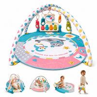bathby gimnasio bebe con piano musical manta de actividades infantil con espejo y juguetes colgantes alfombra de estimulacion temprana piano para pies arco de juego y diseno suave para bebes