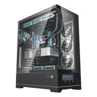 carcasa torre darkflash dy451l pro atx negro con panel de cristal templado