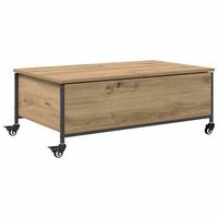 mesa de cafe - mesa de centro - mesa baja roble artesanal 91 x 55 x 32 cm