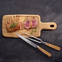 cuchillo y tenedor trinchar  madera claro
