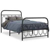 cama individual  cama para adultos  estructura de cama con cabecero y estribo metal negro 100x190cm cfw9998148