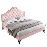 cama de matrimonio de terciopelo 140x200cmrosa