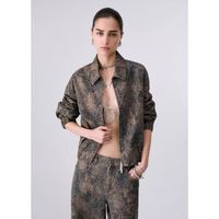 liu jo chaqueta cazadora oversize con estampado glitter para mujer