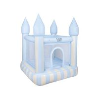 castillo hinchable pvc con hinchador azul