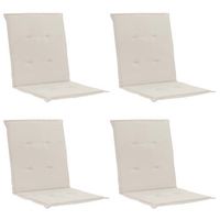 juego de 4 cojines para sillas de jardin 100 poliester impermeable crema 100 x 50 x 3 cm dec021681