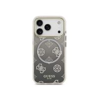guess funda para iphone 17 pro max  carcasa pctpu con magsafe peonia negra con brillos diseno elegante y ajuste preciso