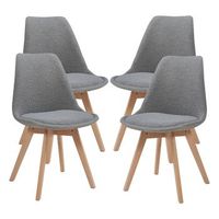 juego de 4 sillas de comedor flaten estilo escandinavo 82x49x54cm boucle - gris encasa