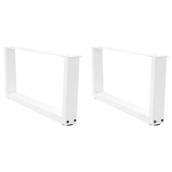 Patas Para Mesa De Centro En Forma De V (2 Unidades), Color Blanco, 70 X (30-31,3) Cm, Acero Vidaxl