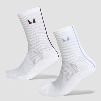 MP Stripe Running Socks (2 Pack) - Milk Chocolate/Denim Blue - UK 2-5